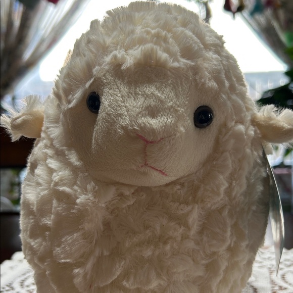 Easter Plush Round Stuffed Sheep NWT In Plastic Bag Extremely Soft & Squishy NEW - Picture 2 of 8